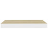 Flytende vegghylle eik og hvit 40x23x3,8 cm MDF