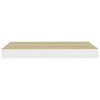 Flytende vegghyller 2 stk eik og hvit 40x23,5x3,8 cm MDF