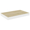 Flytende vegghyller 4 stk eik og hvit 40x23,5x3,8 cm MDF