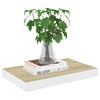 Flytende vegghylle eik og hvit 50x23x3,8 cm MDF