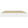 Flytende vegghylle eik og hvit 50x23x3,8 cm MDF