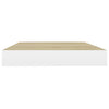 Flytende vegghyller 2 stk eik og hvit 50x23x3,8 cm MDF