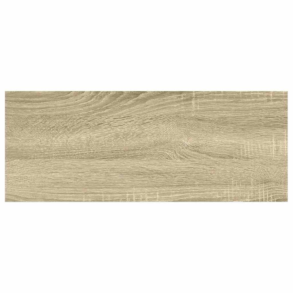 Flytende vegghylle eik og hvit 60x23,5x3,8 cm MDF