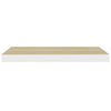 Flytende vegghyller 2 stk eik og hvit 60x23,5x3,8 cm MDF
