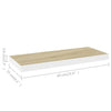 Flytende vegghyller 2 stk eik og hvit 60x23,5x3,8 cm MDF