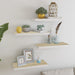Flytende vegghyller 4 stk eik og hvit 60x23,5x3,8 cm MDF