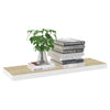 Flytende vegghylle eik og hvit 80x23,5x3,8 cm MDF