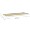 Flytende vegghylle eik og hvit 80x23,5x3,8 cm MDF