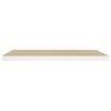 Flytende vegghyller 2 stk eik og hvit 80x23,5x3,8 cm MDF