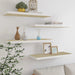 Flytende vegghyller 4 stk eik og hvit 80x23,5x3,8 cm MDF