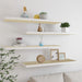 Flytende vegghyller 4 stk eik og hvit 90x23,5x3,8 cm MDF