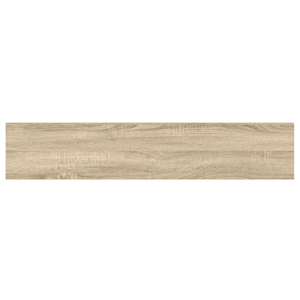 Flytende vegghylle eik og hvit 120x23,5x3,8 cm MDF vidaXL