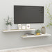Flytende vegghyller 2 stk eik og hvit 120x23,5x3,8 cm MDF