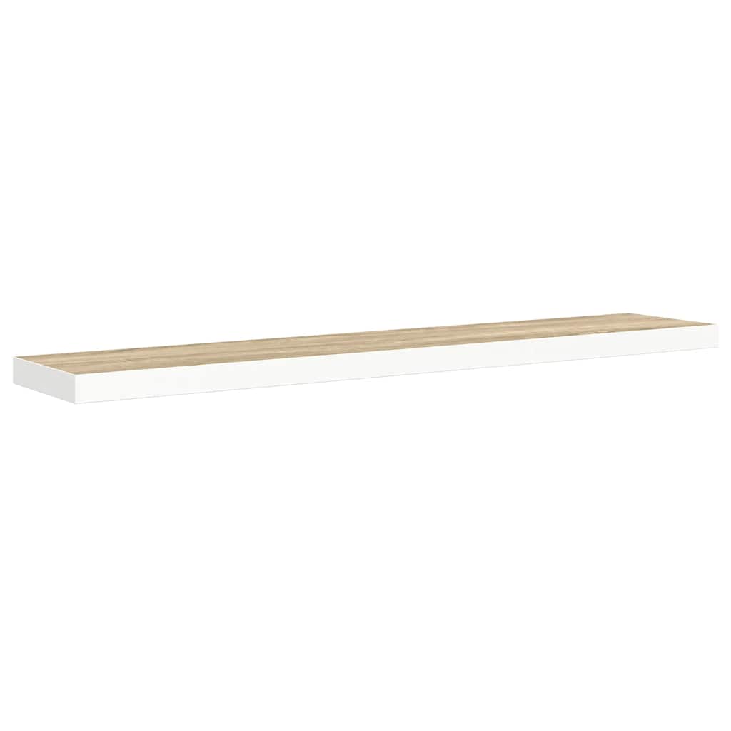 Flytende vegghyller 4 stk eik og hvit 120x23,5x3,8 cm MDF vidaXL