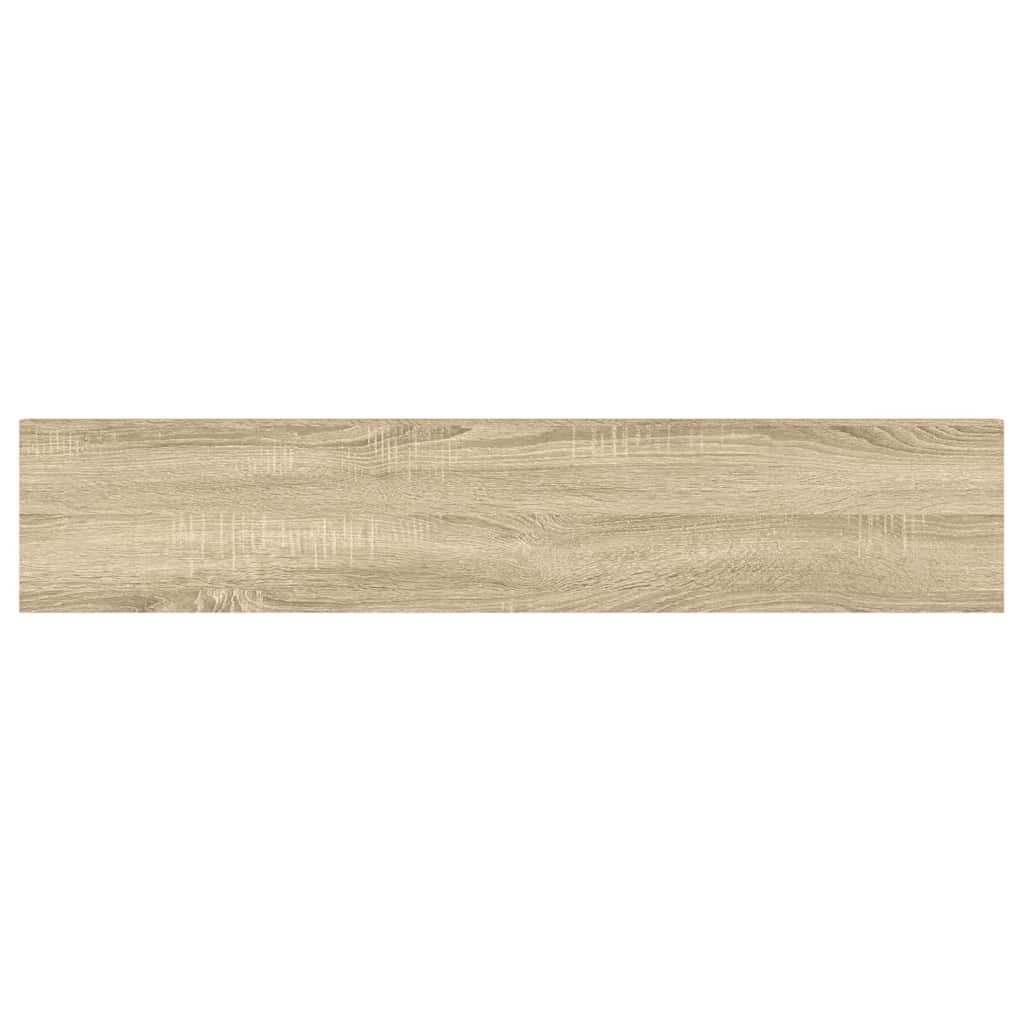 Flytende vegghyller 4 stk eik og hvit 120x23,5x3,8 cm MDF vidaXL