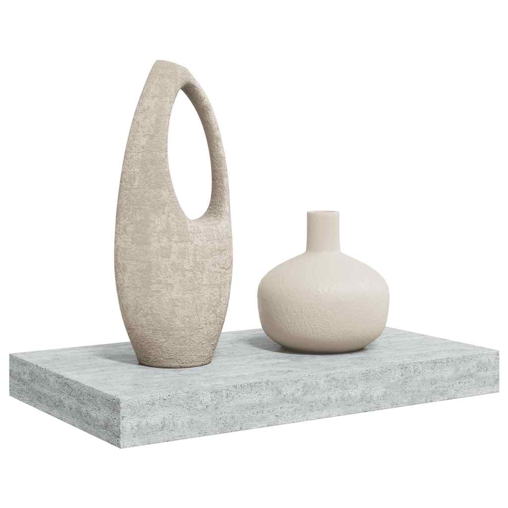 Flytende vegghylle betonggrå 40x23x3,8 cm MDF