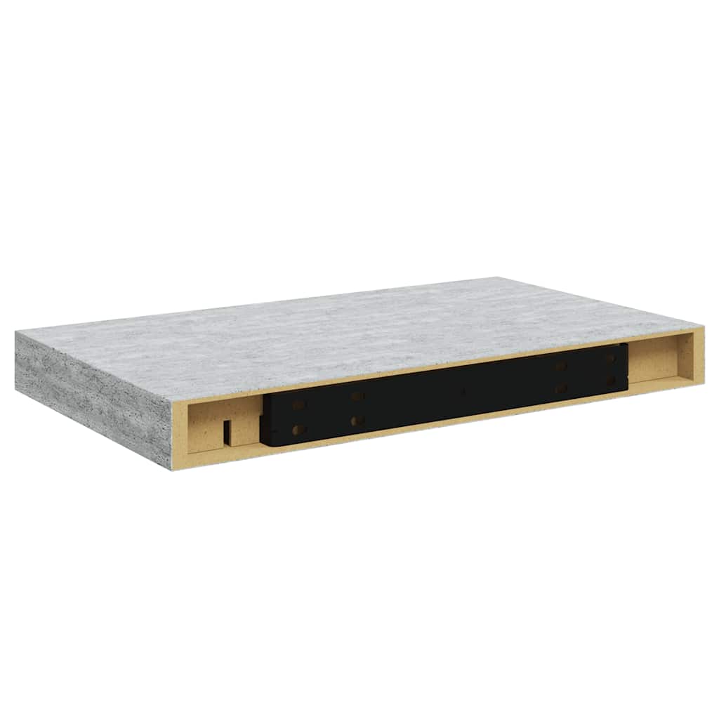 Flytende vegghylle betonggrå 40x23x3,8 cm MDF