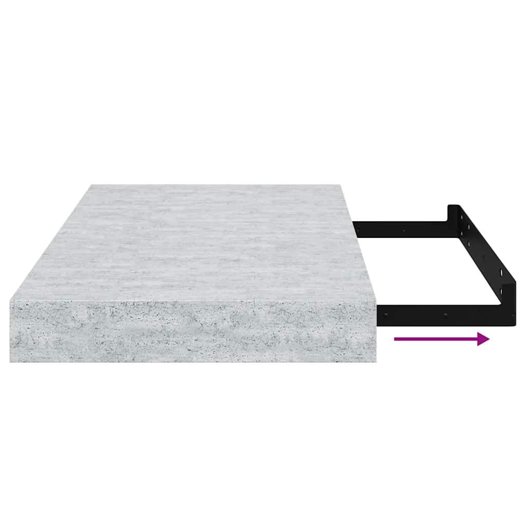 Flytende vegghylle betonggrå 40x23x3,8 cm MDF