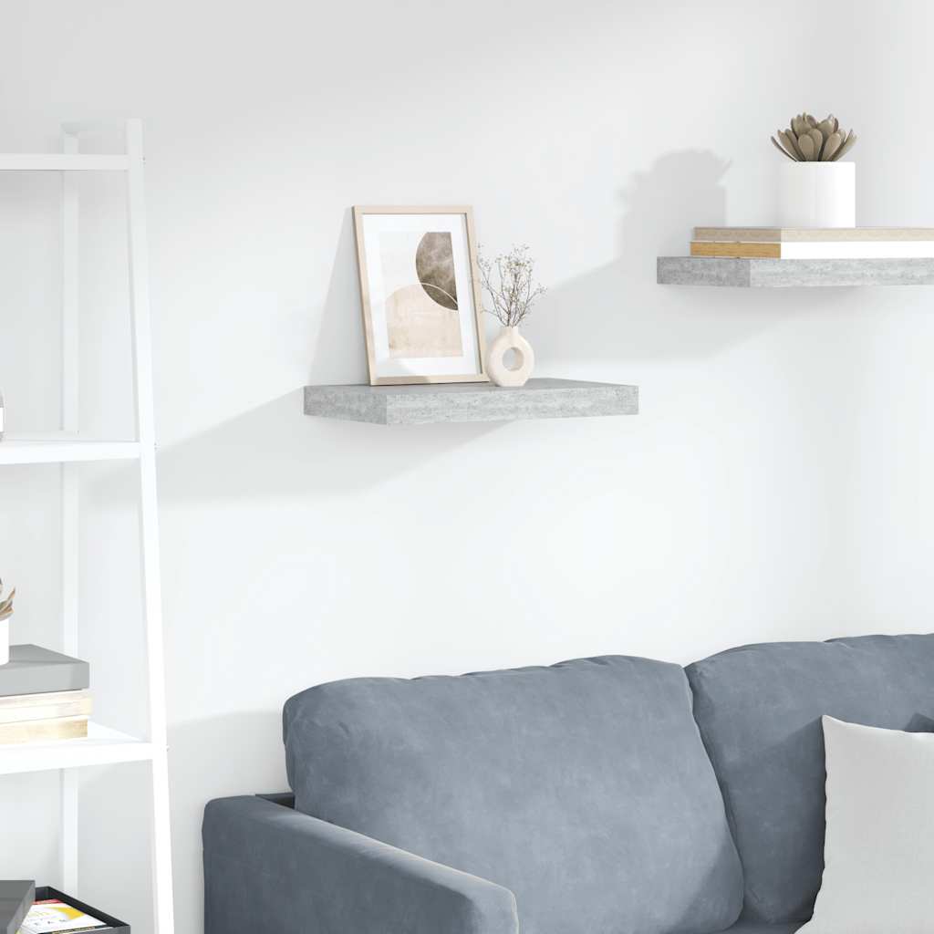 Flytende vegghylle betonggrå 40x23x3,8 cm MDF