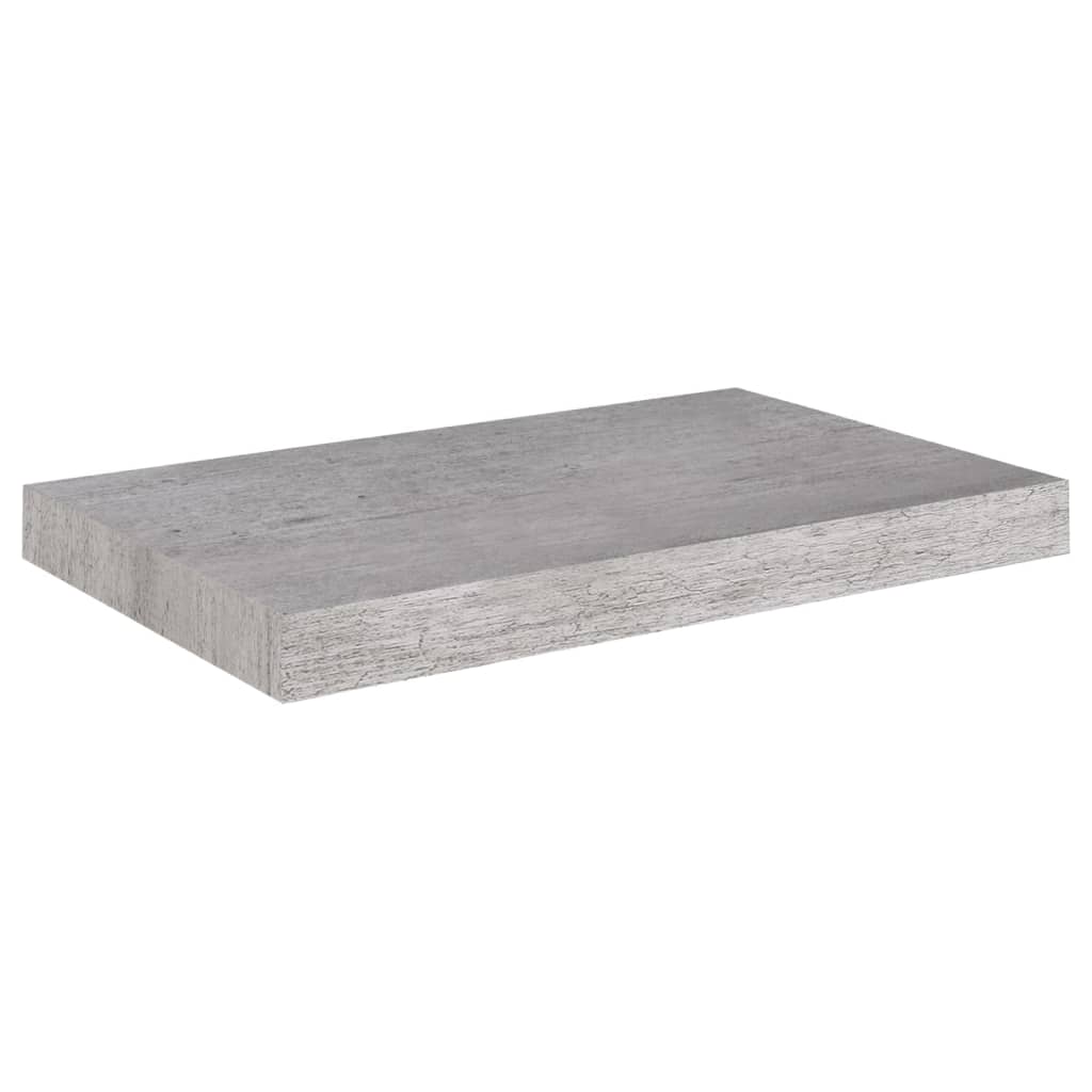 Flytende vegghyller 4 stk betonggrå 50x23,5x3,8 cm MDF