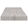 Flytende vegghylle betonggrå 60x23,5x3,8 cm MDF