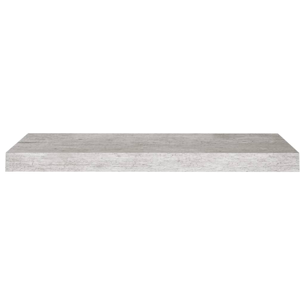 Flytende vegghyller 2 stk betonggrå 60x23,5x3,8 cm MDF