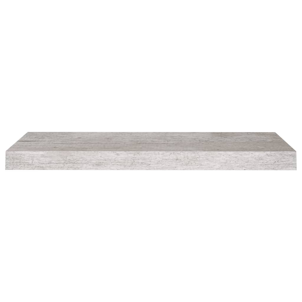 Flytende vegghyller 4 stk betonggrå 60x23,5x3,8 cm MDF
