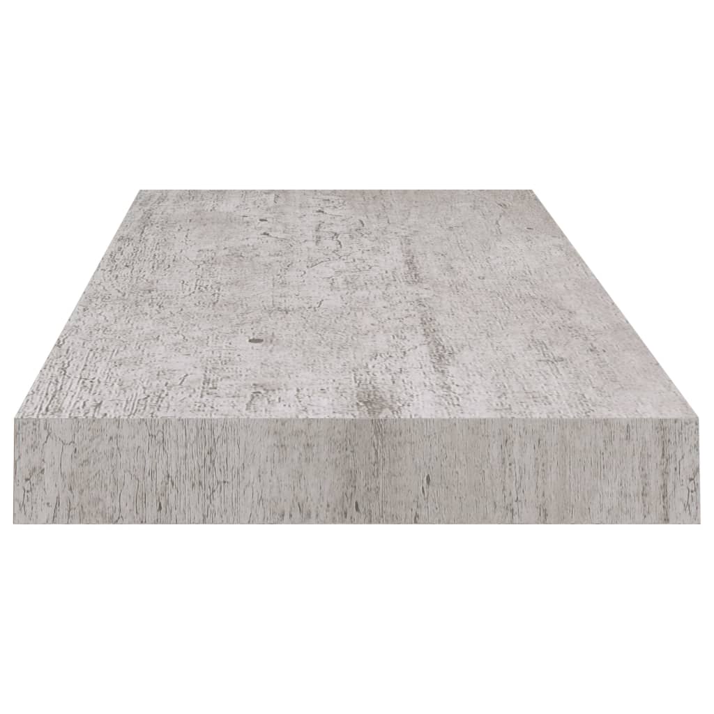 Flytende vegghyller 4 stk betonggrå 60x23,5x3,8 cm MDF