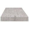 Flytende vegghyller 4 stk betonggrå 60x23,5x3,8 cm MDF