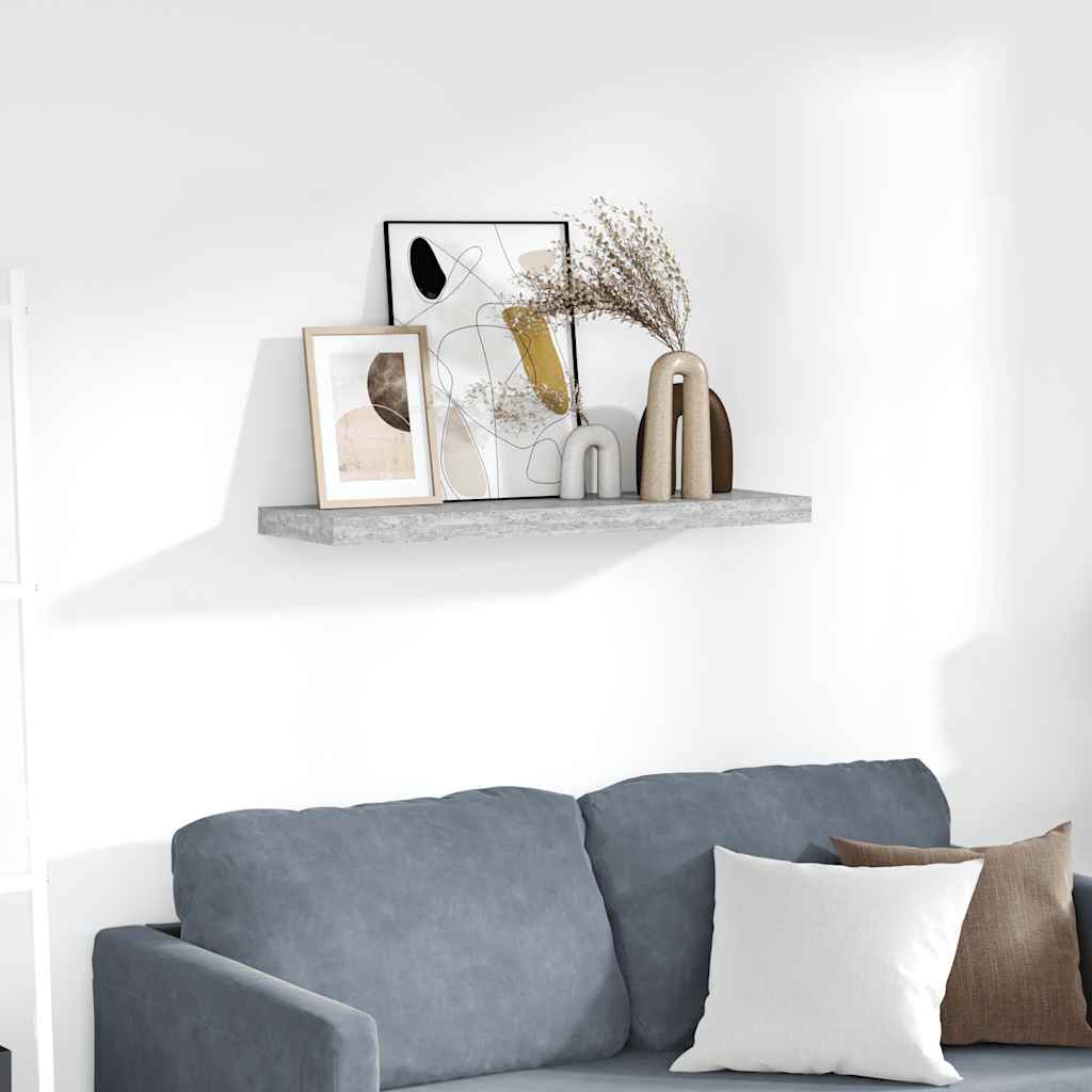 Flytende vegghylle betonggrå 80x23,5x3,8 cm MDF vidaXL