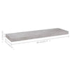 Flytende vegghyller 2 stk betonggrå 80x23,5x3,8 cm MDF