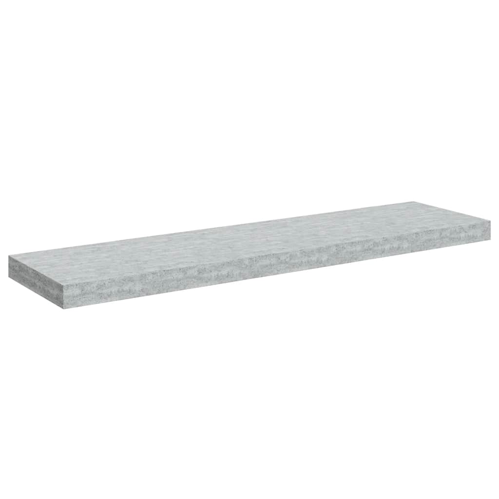 Flytende vegghyller 2 stk betonggrå 90x23,5x3,8 cm MDF