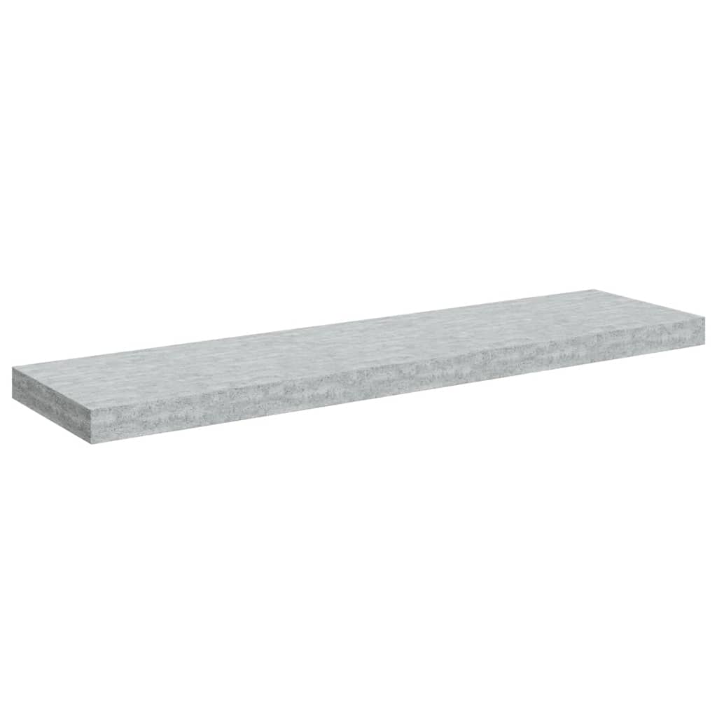 Flytende vegghyller 4 stk betonggrå 90x23,5x3,8 cm MDF