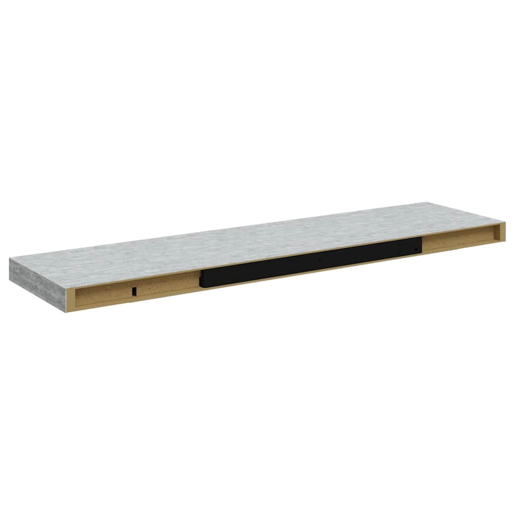 Flytende vegghyller 4 stk betonggrå 90x23,5x3,8 cm MDF