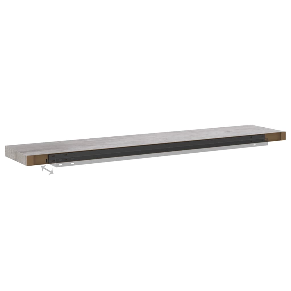 Flytende vegghylle betonggrå 120x23,5x3,8 cm MDF