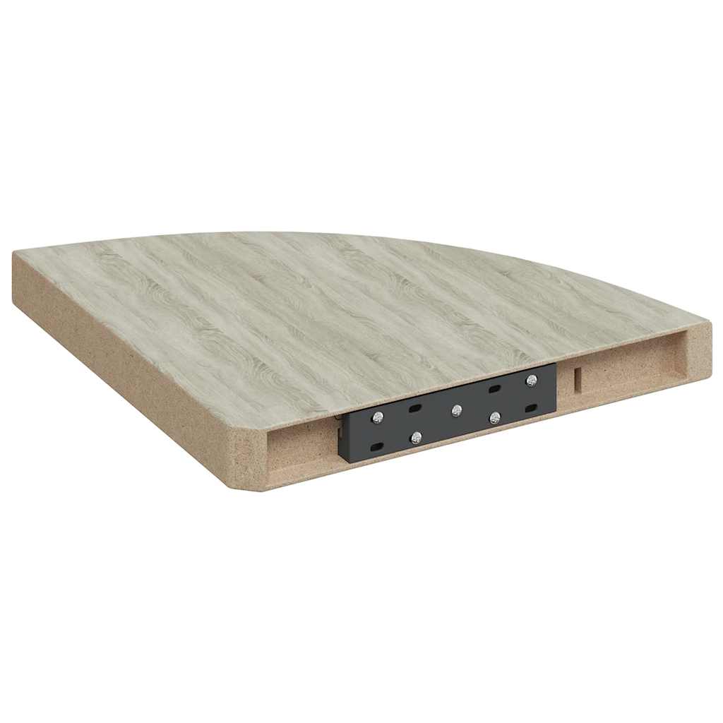 Hjørnehyller vegghengt 2 stk eik og hvit 35x35x3,8 cm MDF