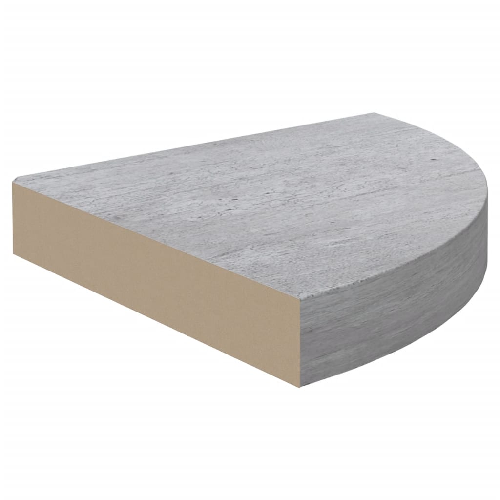 Hjørnehyller vegghengt 2 stk betonggrå 35x35x3,8 cm MDF