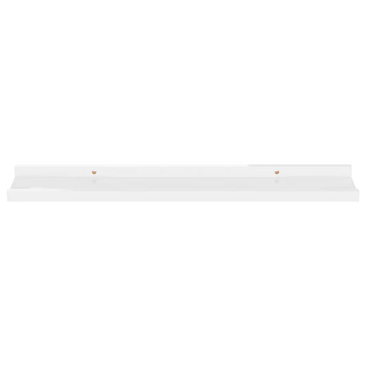 Vegghyller 2 stk høyglans hvit 60x9x3 cm