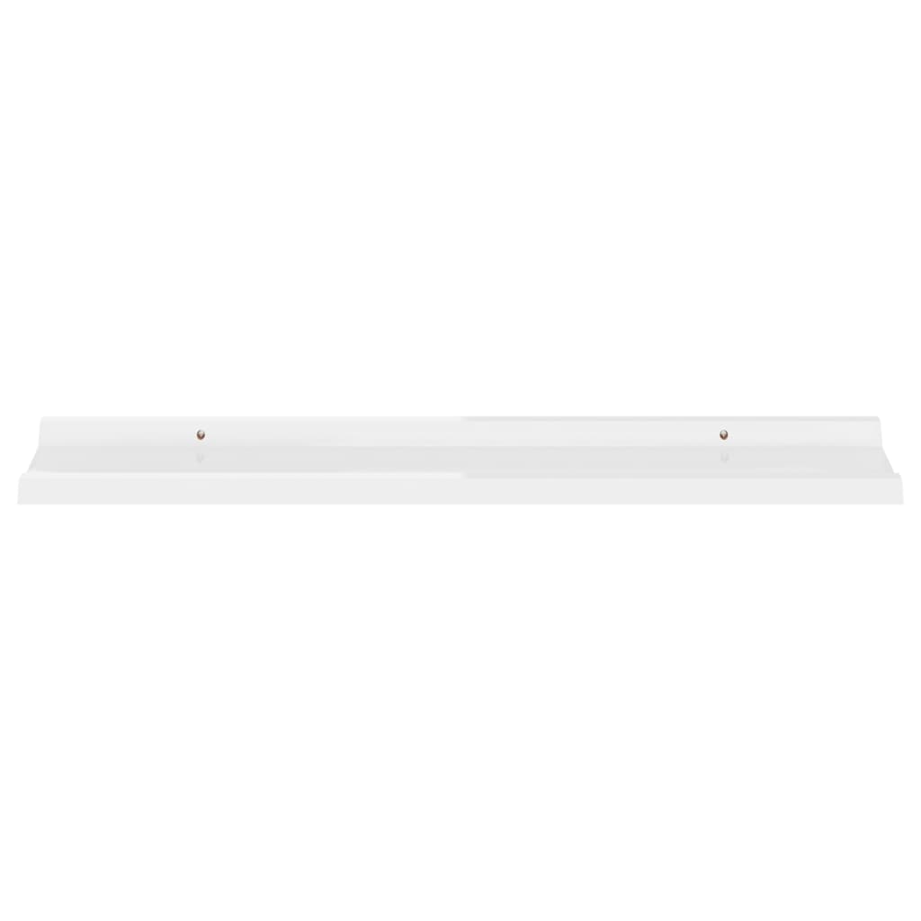 Vegghyller 4 stk høyglans hvit 80x9x3 cm