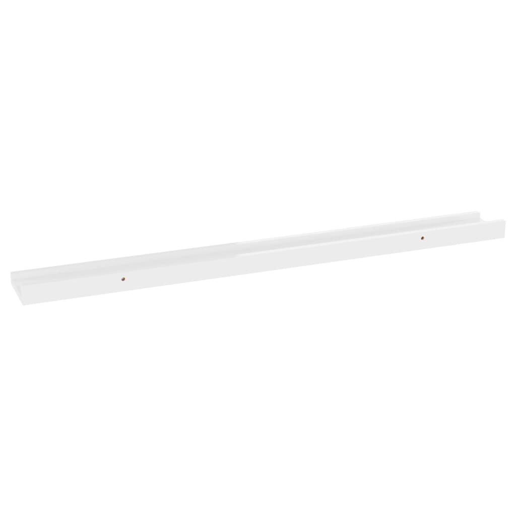 Vegghyller 4 stk høyglans hvit 80x9x3 cm