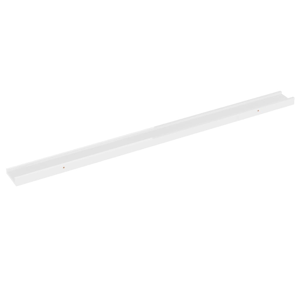 Vegghyller 4 stk høyglans hvit 115x9x3 cm