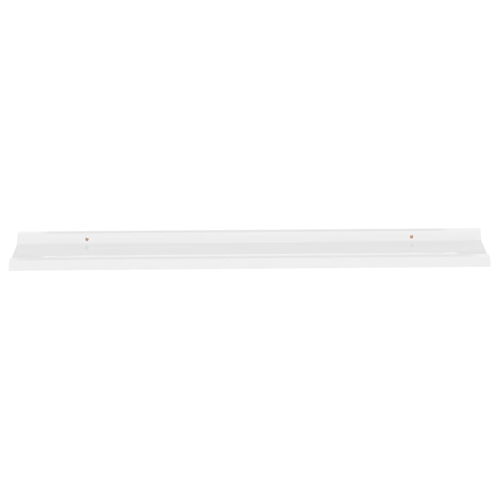 Vegghyller 4 stk høyglans hvit 115x9x3 cm