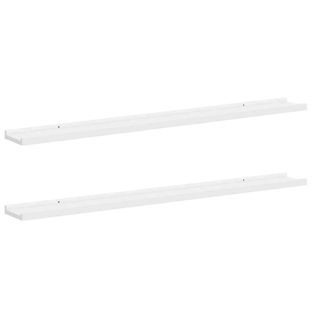 Vegghyller 2 stk hvit 100x9x3 cm