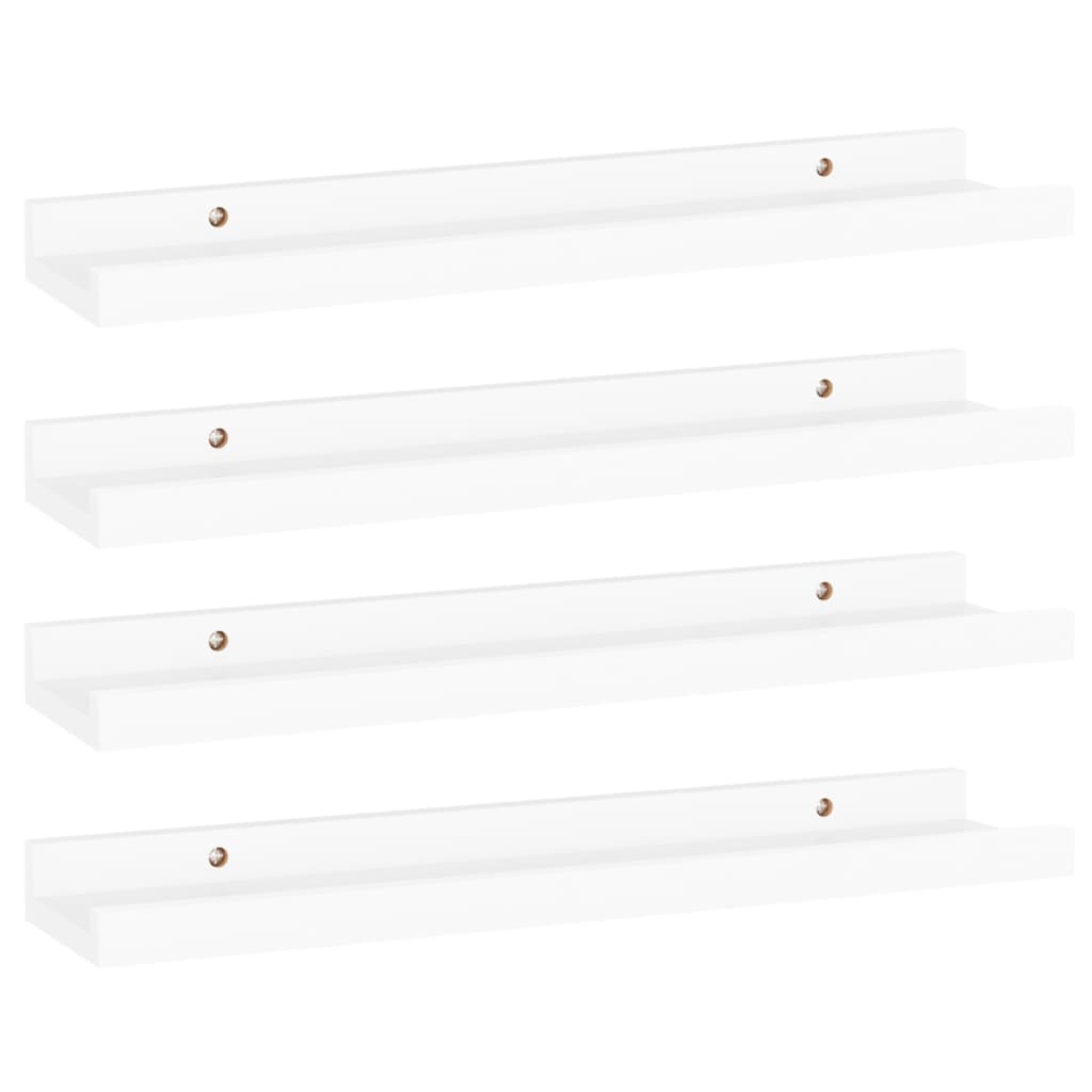 Vegghyller 4 stk hvit 40x9x3 cm