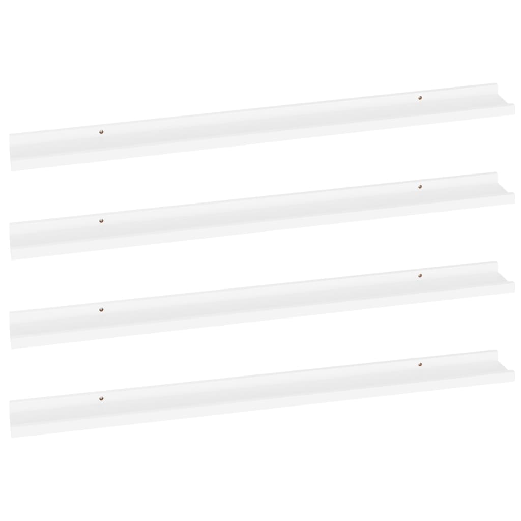 Vegghyller 4 stk hvit 100x9x3 cm