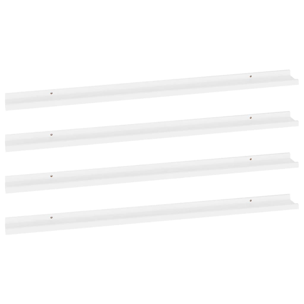 Vegghyller 4 stk hvit 115x9x3 cm