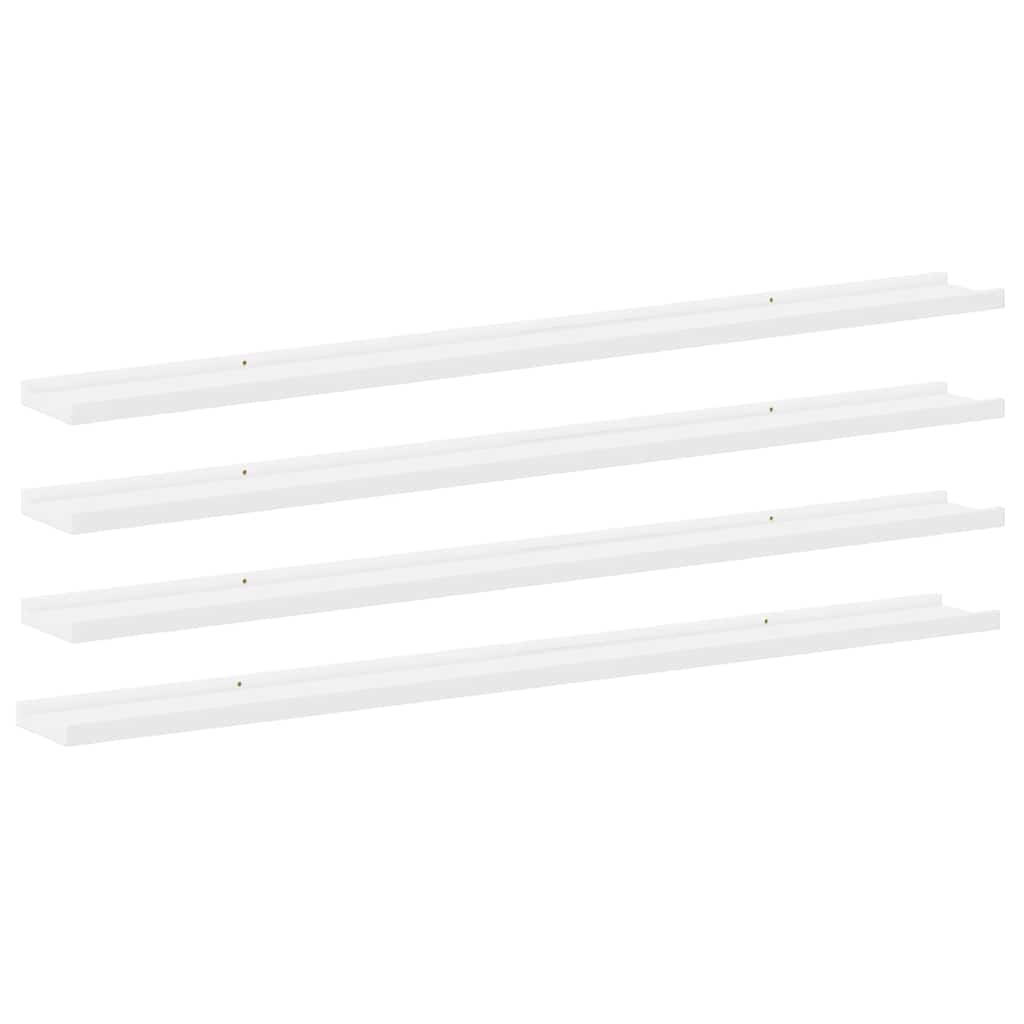 Vegghyller 4 stk hvit 115x9x3 cm