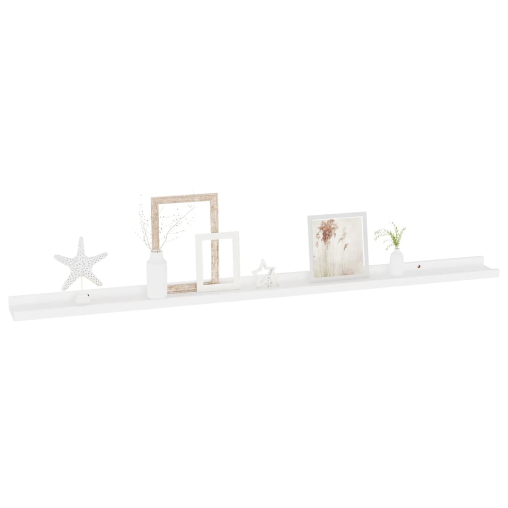 Vegghyller 4 stk hvit 115x9x3 cm