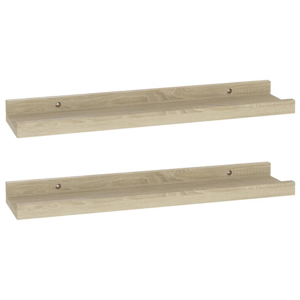 Vegghyller 2 stk Sonoma eik 40x9x3 cm