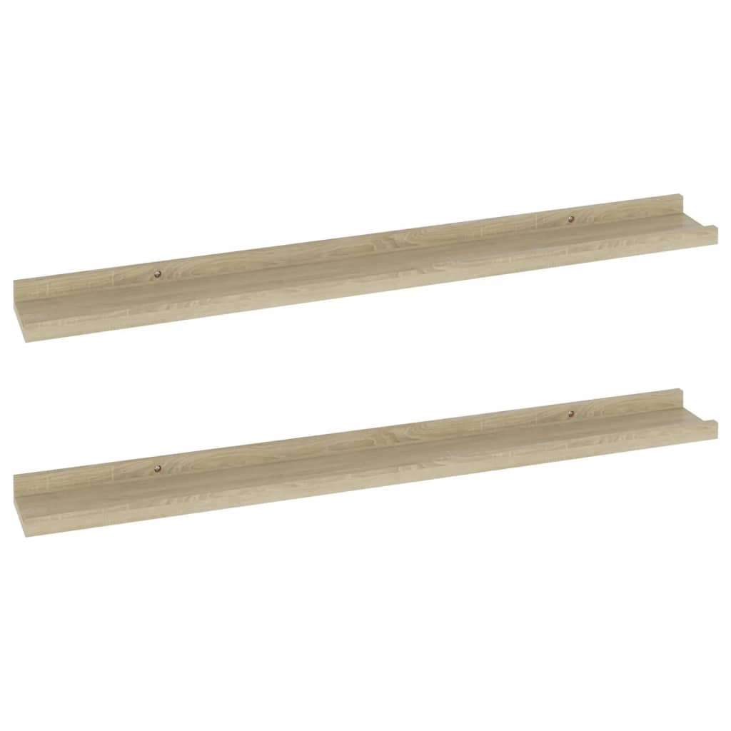 Vegghyller 2 stk Sonoma eik 80x9x3 cm